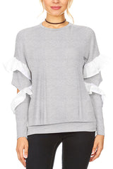 Load image into Gallery viewer, Ruffle Reality Pullover Top